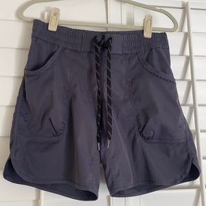 Lulu Lemon Gray Athletic Shorts - Scallop Details